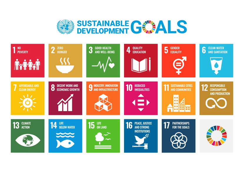 A figure showing the 17 Sustainable Global Goals in Utrecht.